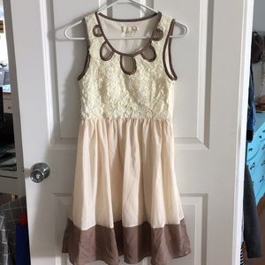 Cream Scallop Dress